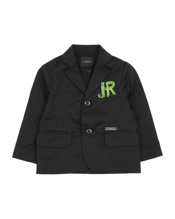 Single breasted jacket with contrasting logo
