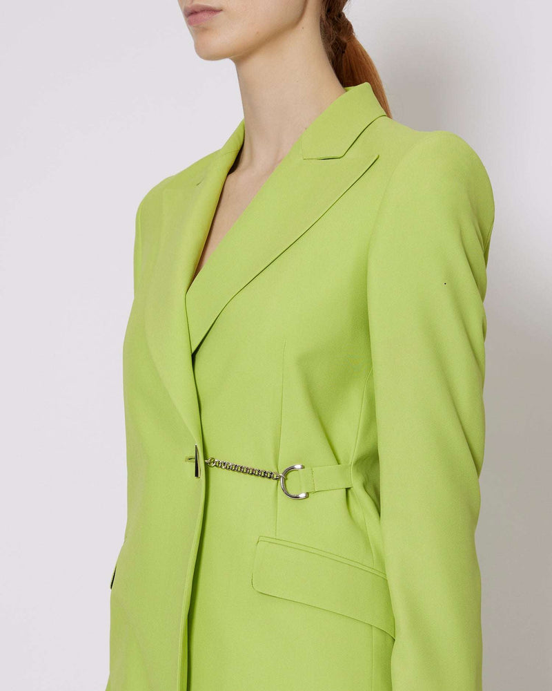 ﻿Single-breasted blazer with chain fastening