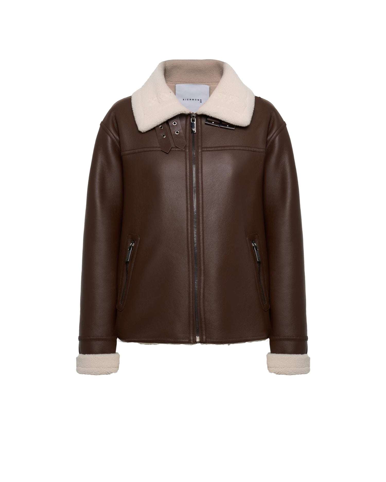 Biker jacket with faux fur collar Outerwear