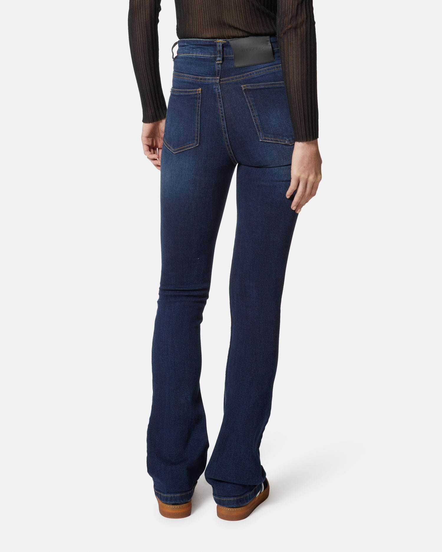 Jeans a vita alta bootcut blu scuro Jeans