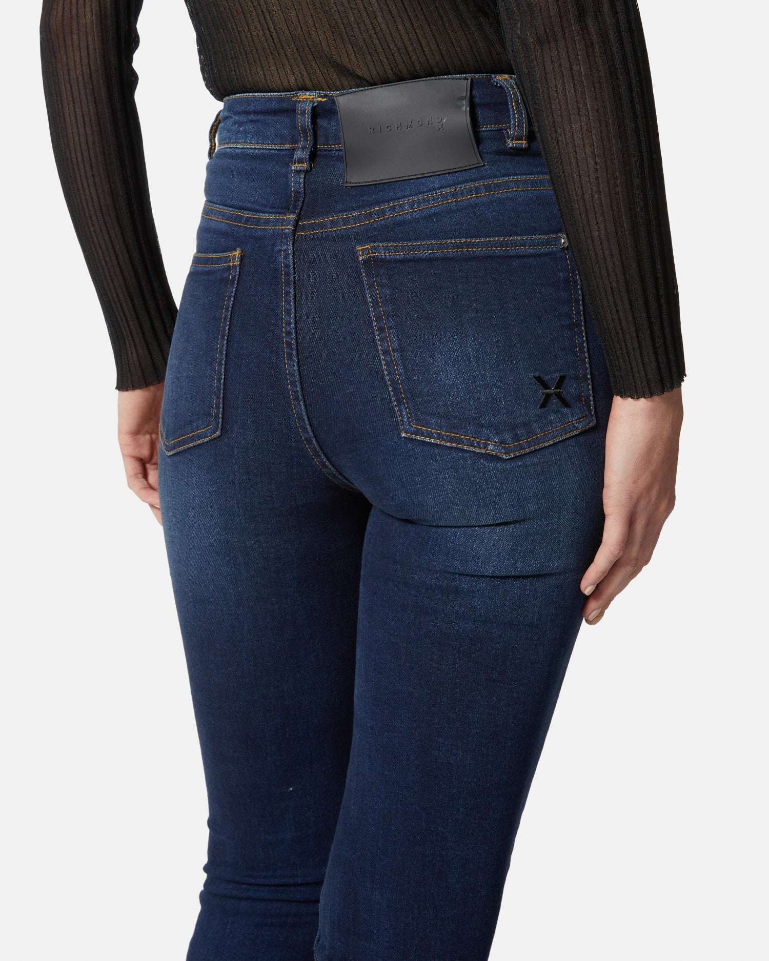 Jeans a vita alta bootcut blu scuro Jeans