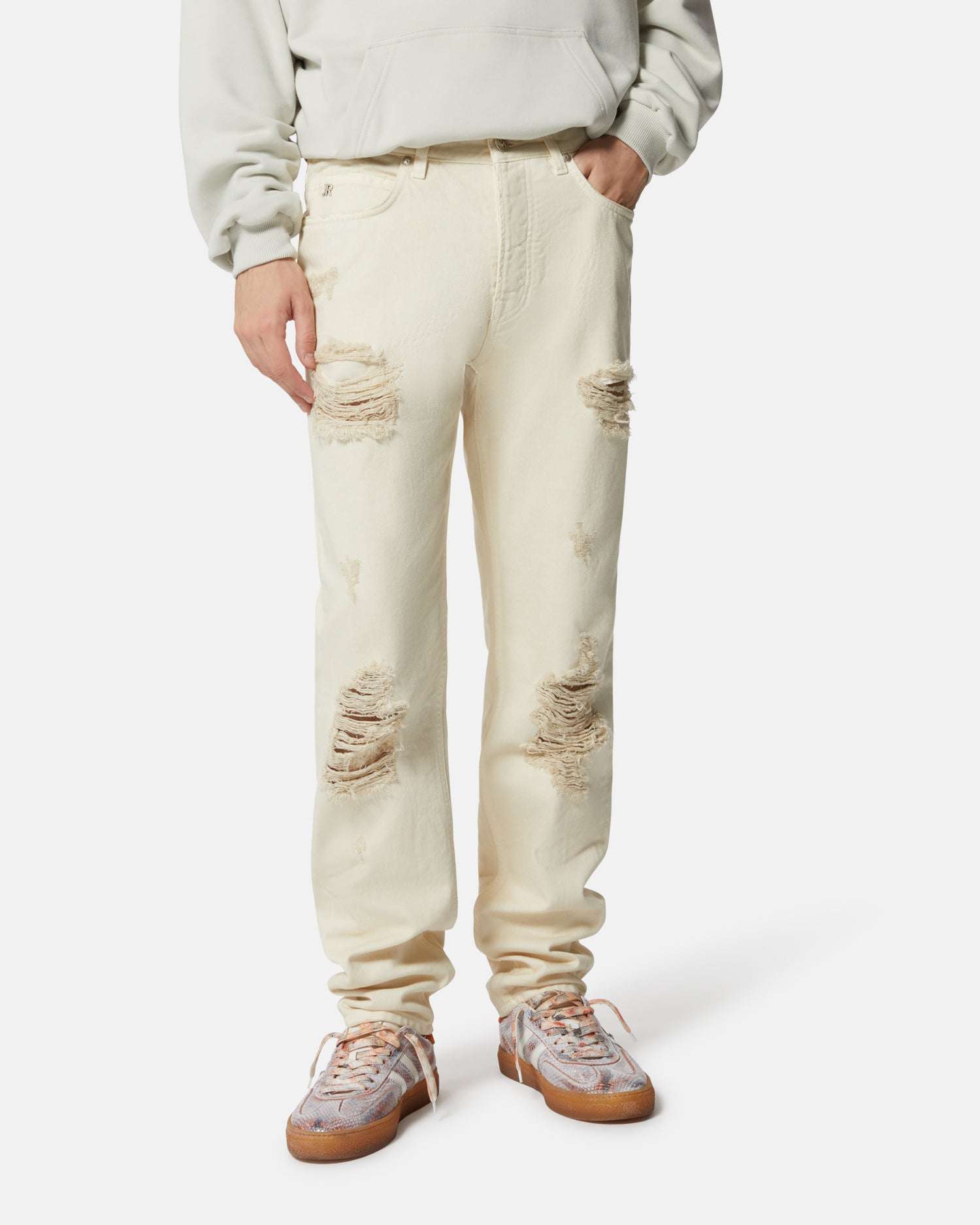 Light jeans with distressed effect Jeans