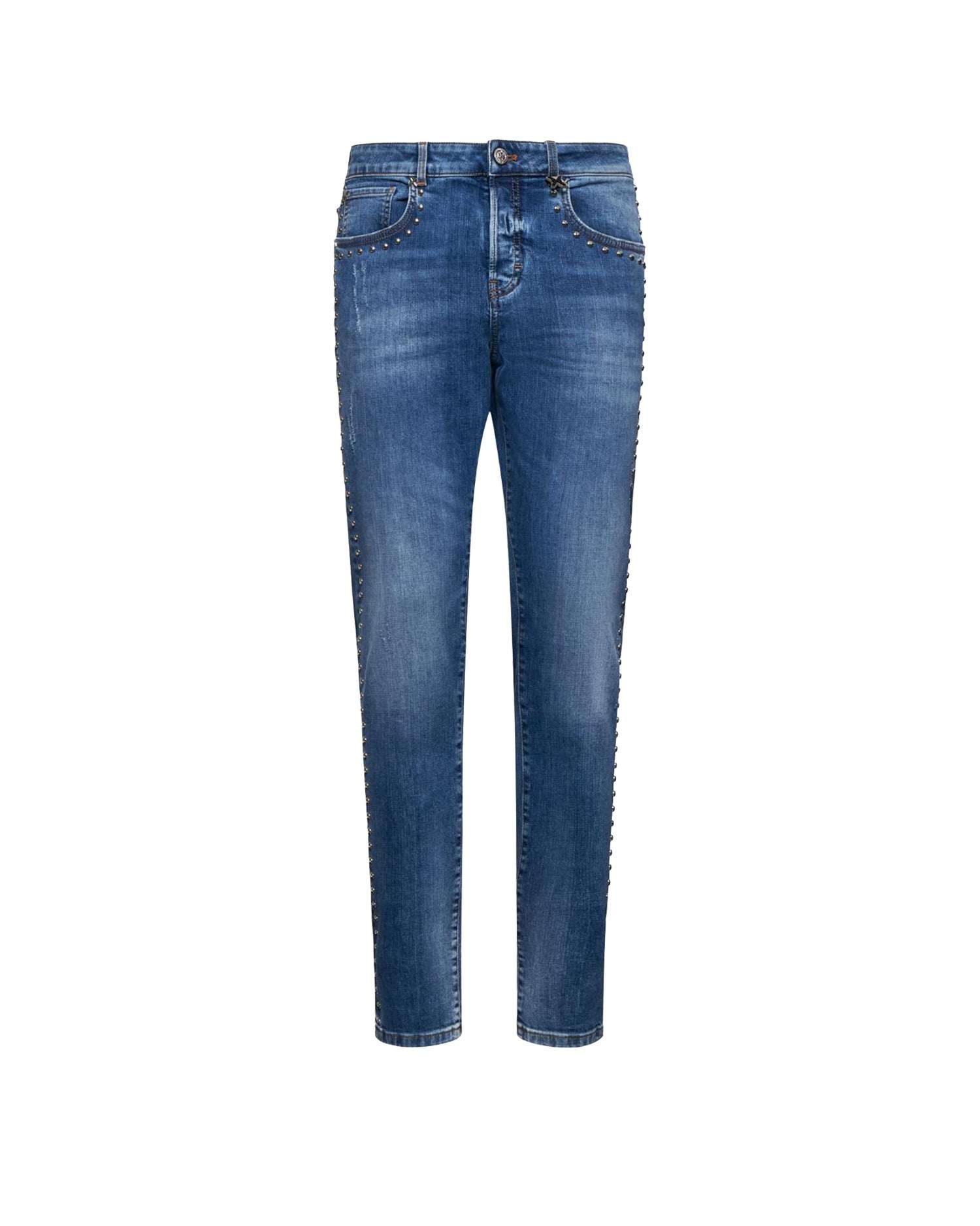 Five pocket jeans with studded profiles Jeans