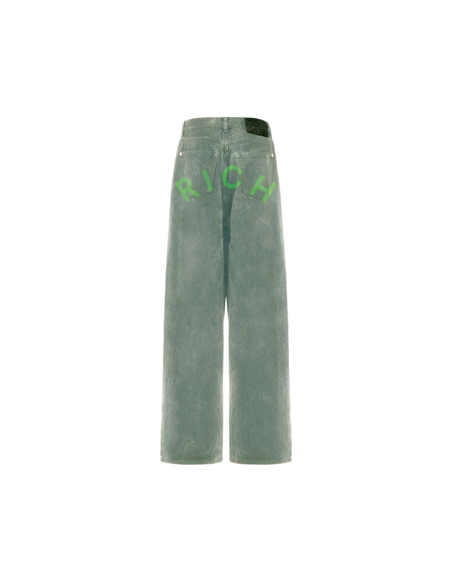 Jeans super baggy in blu chiaro con lettering "RICH" Jeans