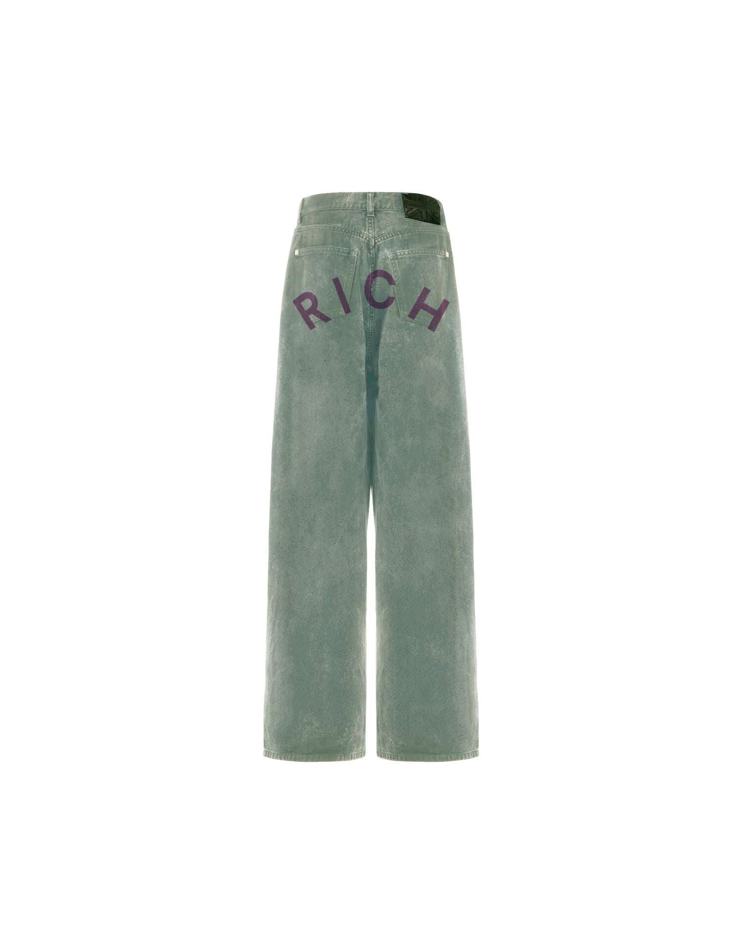 Jeans super baggy in blu chiaro con lettering "RICH" Jeans