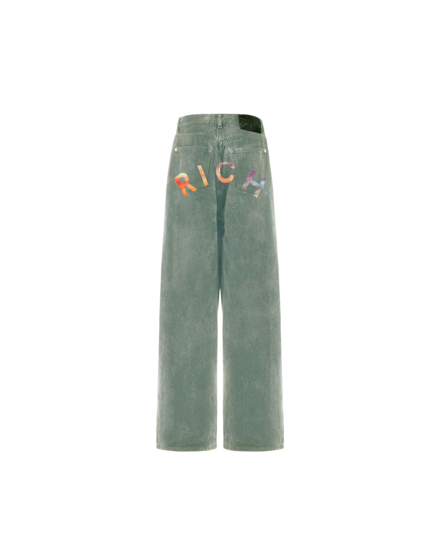 Jeans super baggy in blu chiaro con lettering "RICH" Jeans