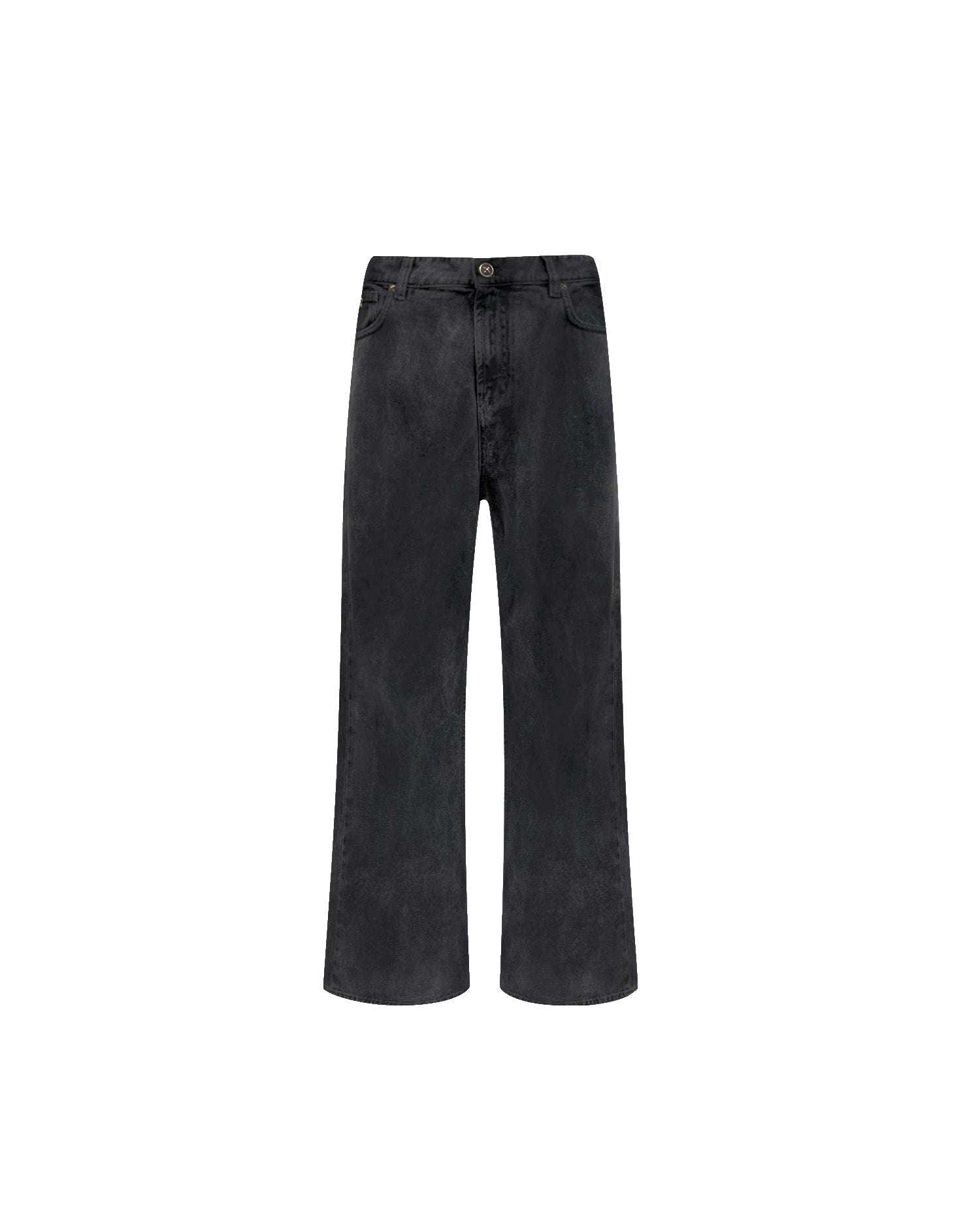 Jeans super baggy in denim nero con lettering "RICH" Jeans