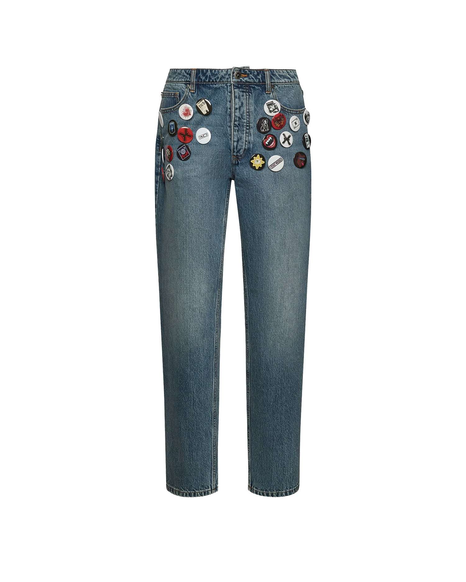 Men's jeans with applied patches and decorative details Jeans