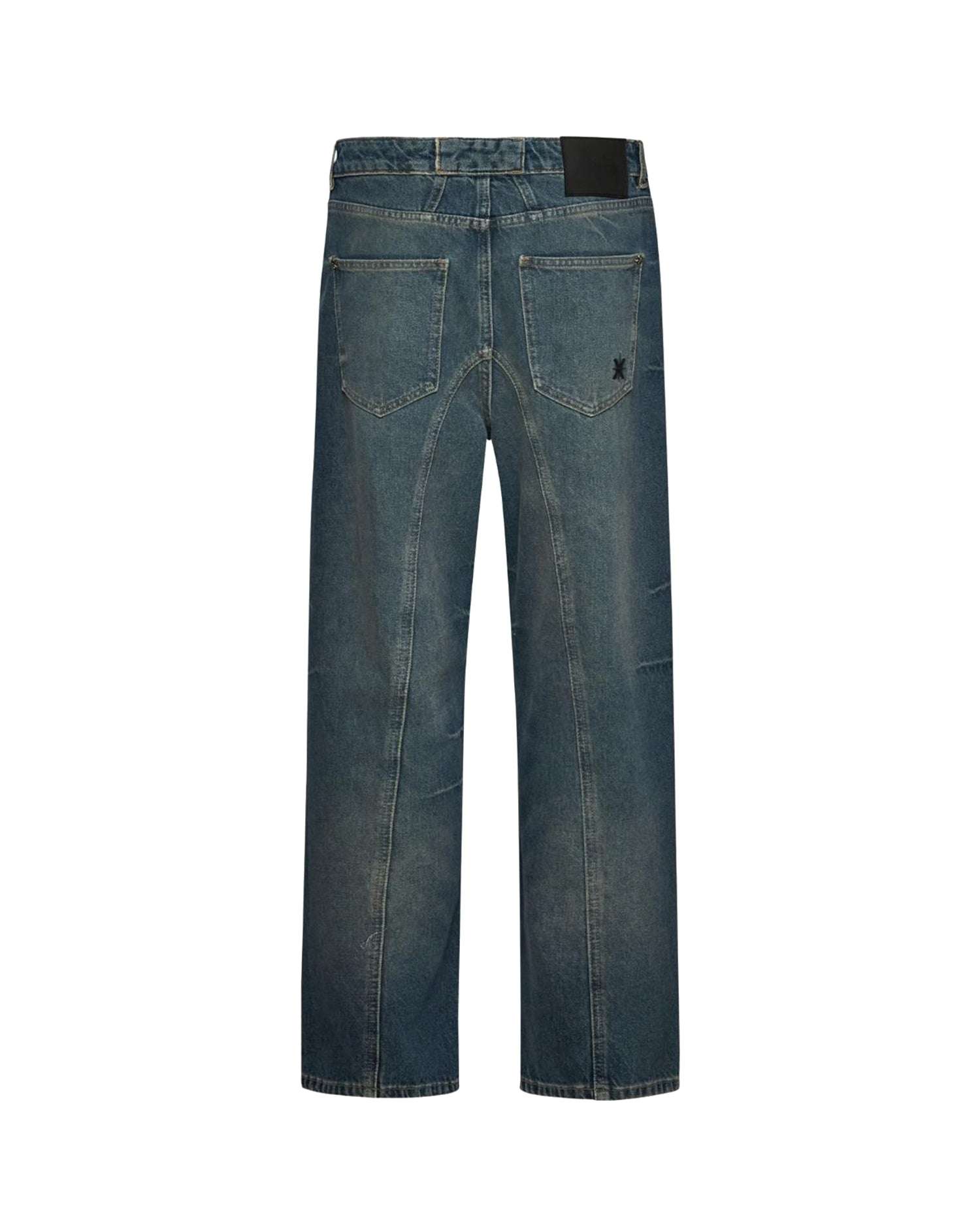 Straight men's jeans in used denim with Richmond X Jeans stitching