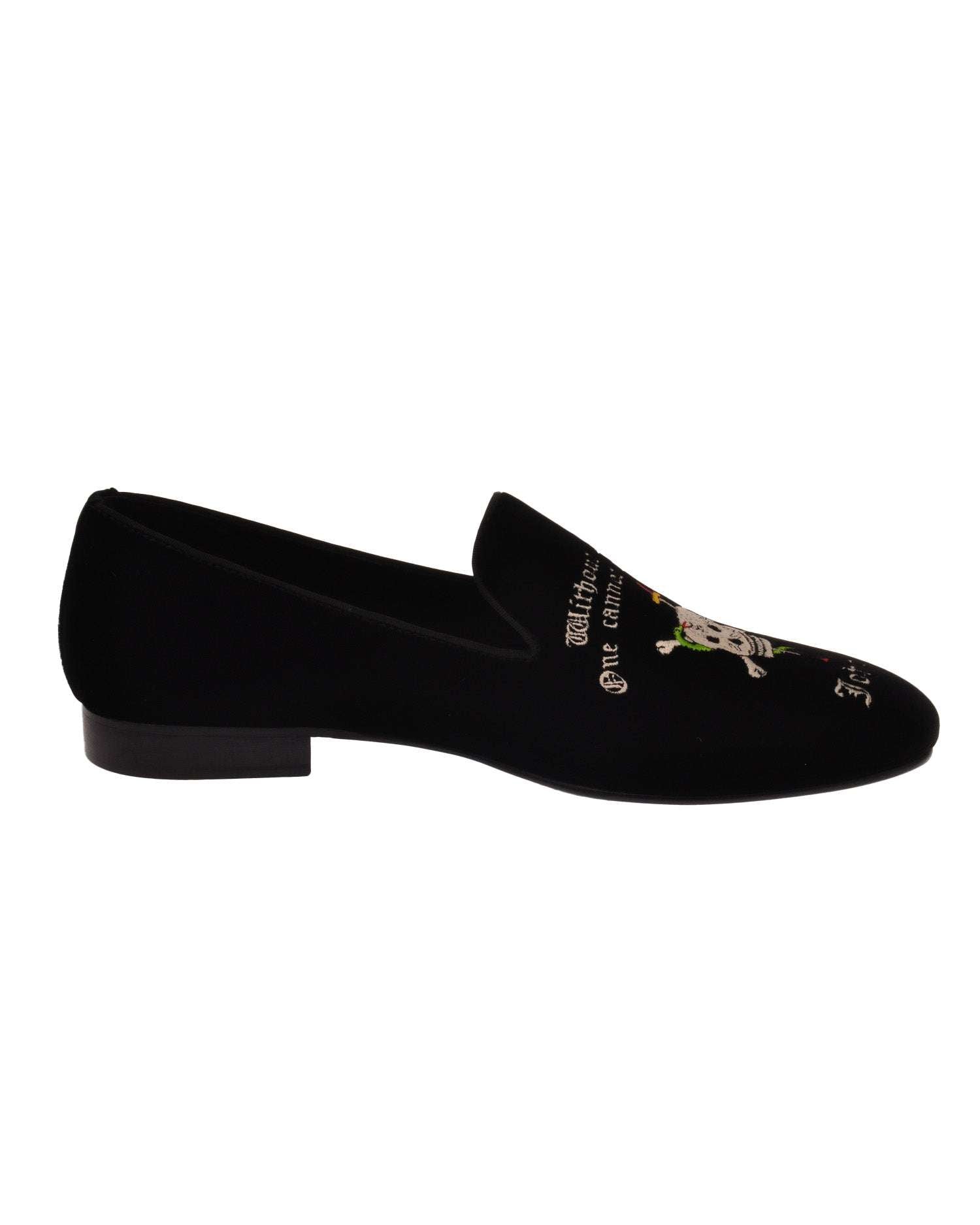 Black loafer with Scarpa skull embroidery