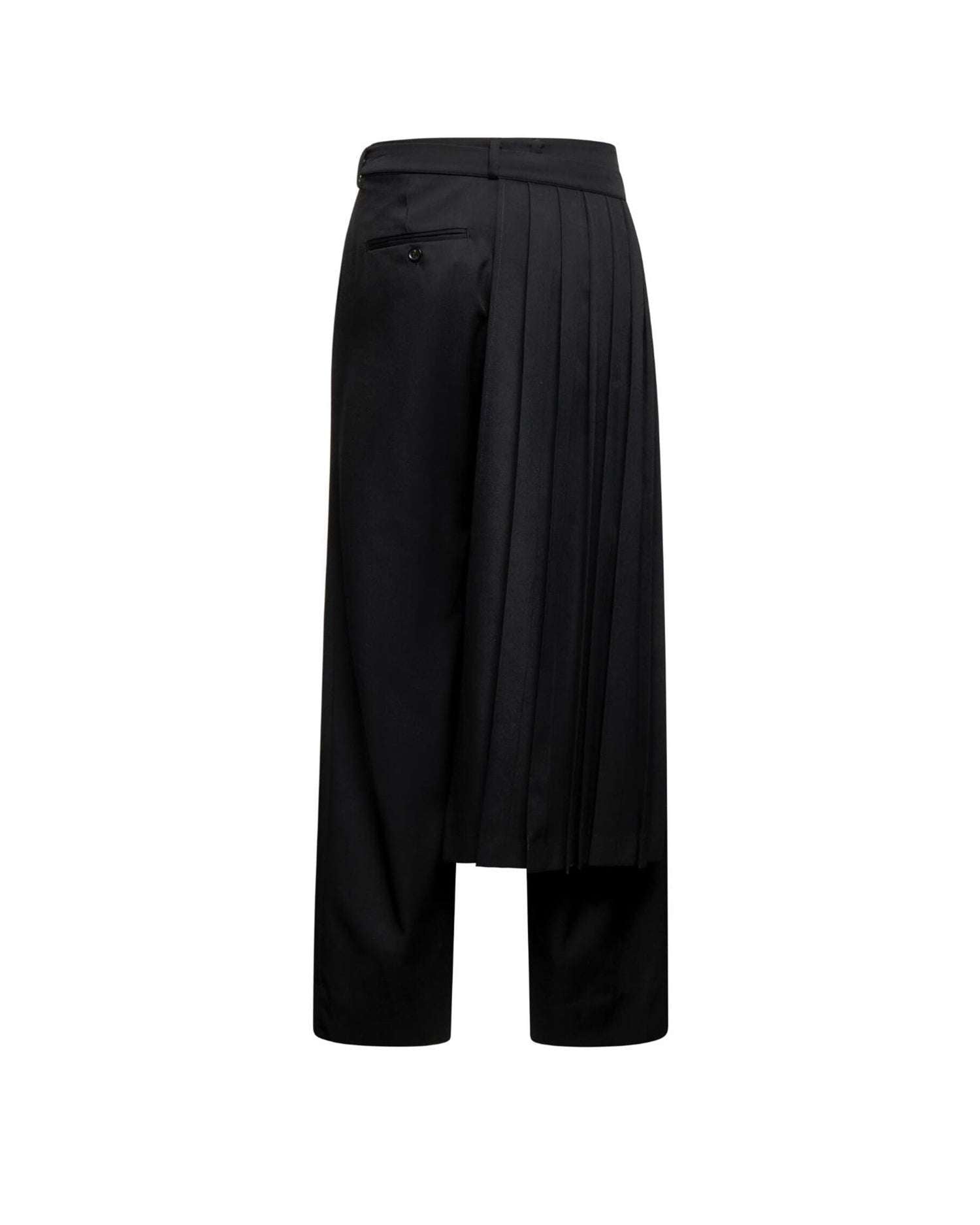 Pantalone nero con pannello effetto gonna Pantaloni