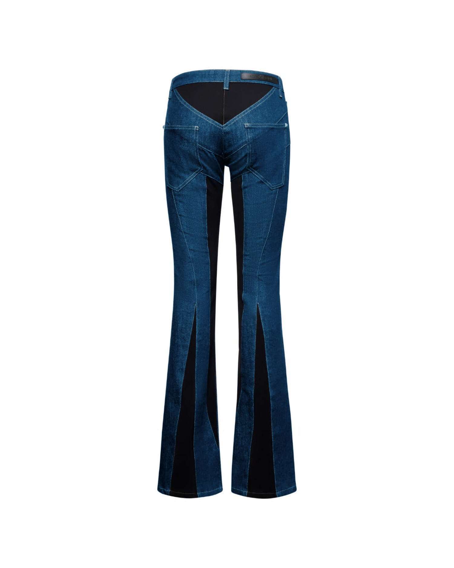Pantalone Svasato con Inserti Jeans
