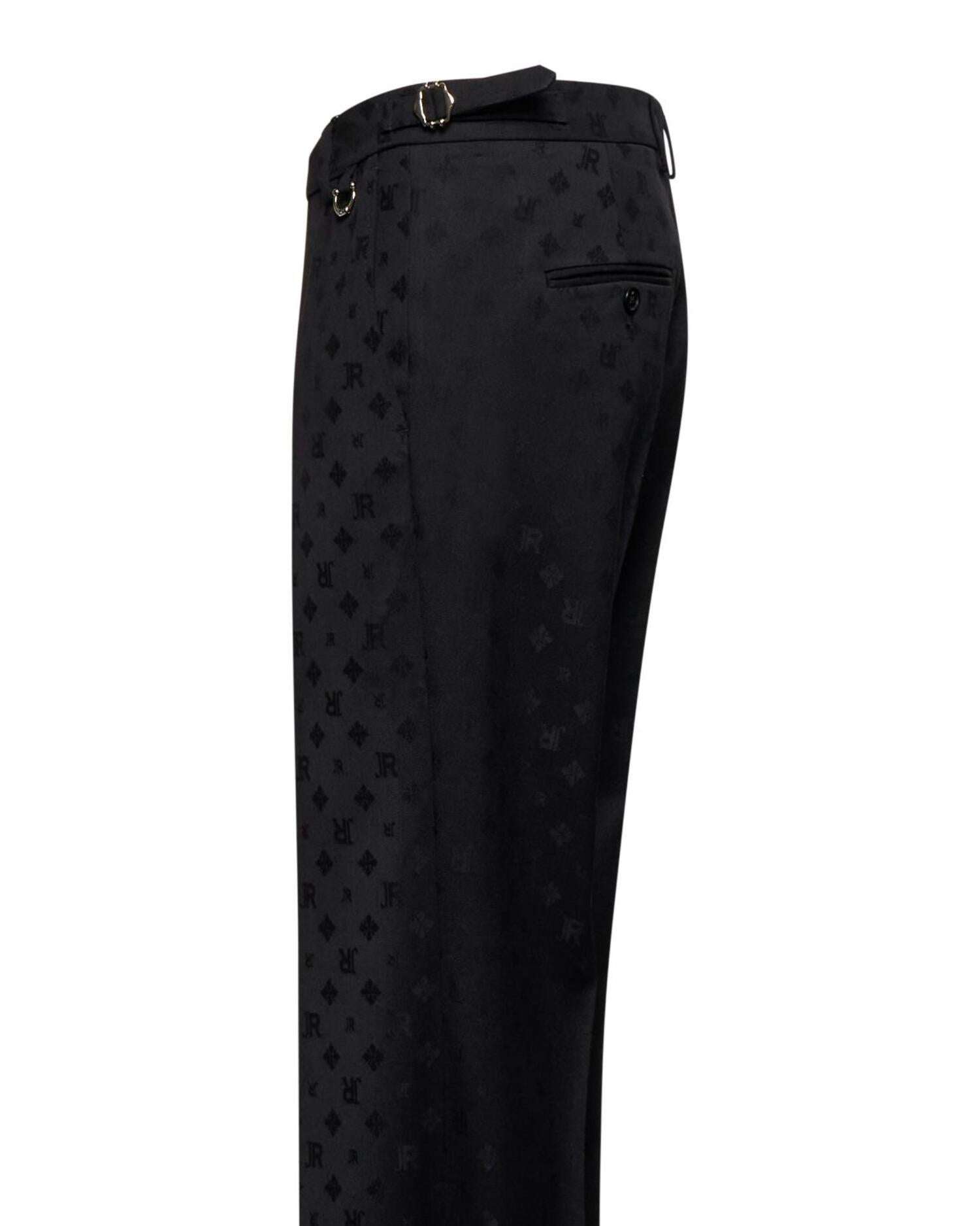 Pantaloni con motivo jacquard tono su tono e dettagli laterali Giacca