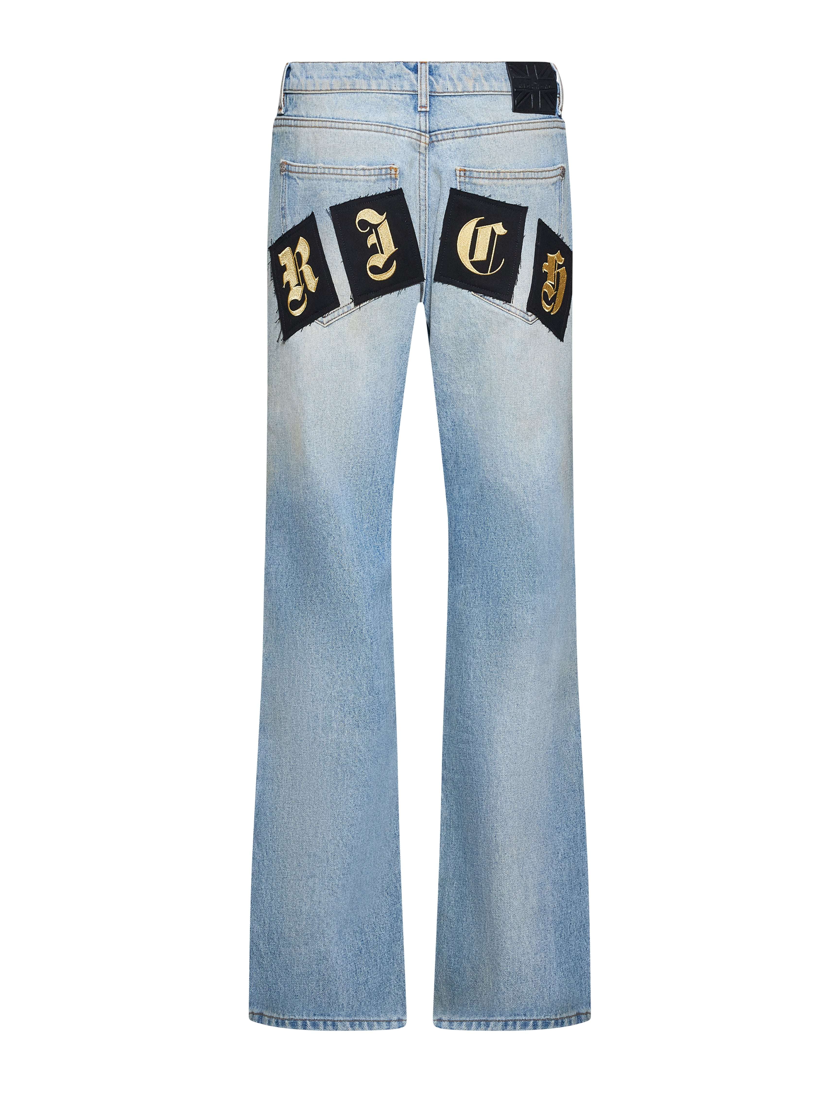 Pantaloni con Superficie Lavorata e Accenti Distressed JEANS