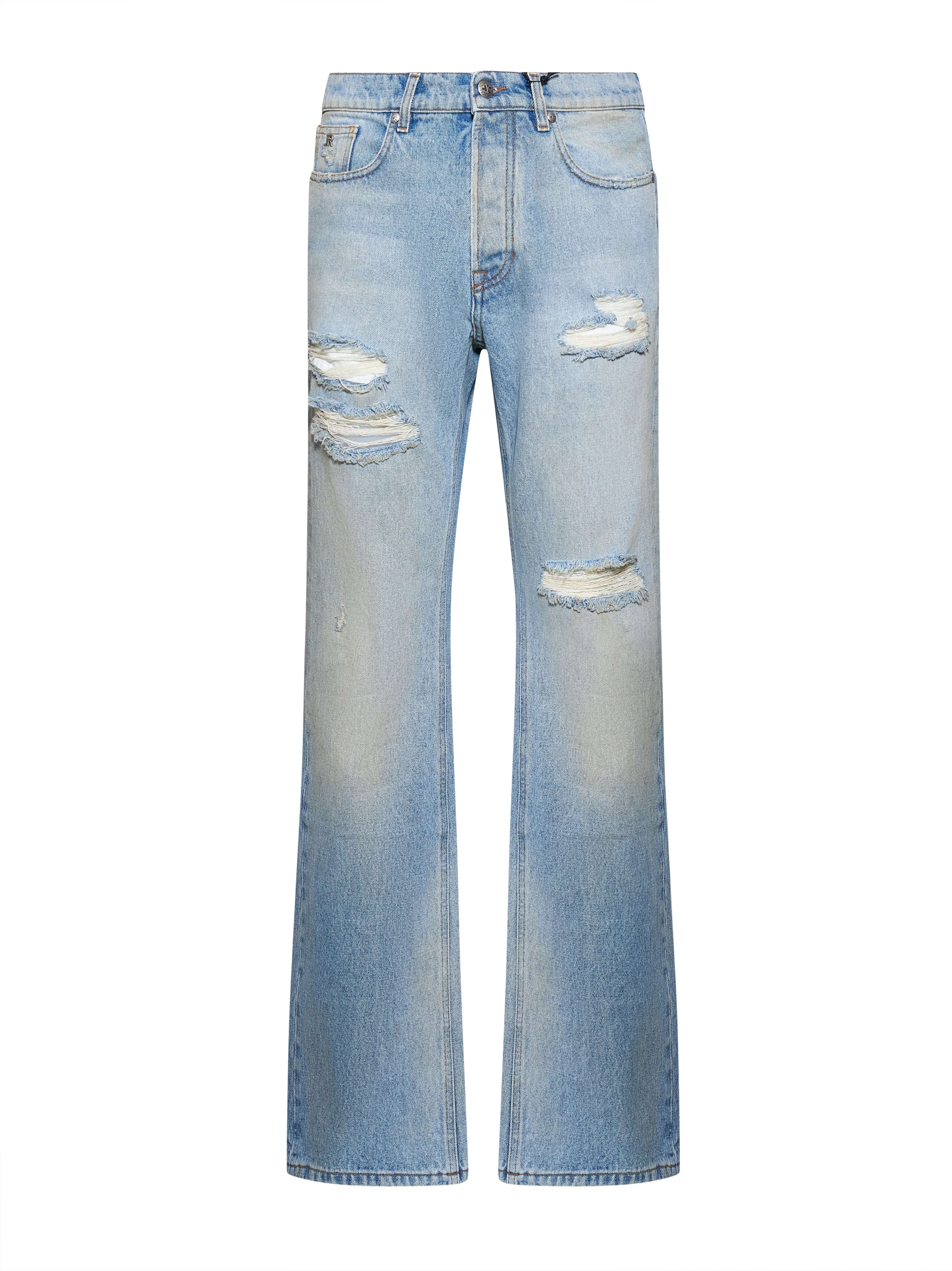 Pantaloni con Superficie Lavorata e Accenti Distressed JEANS