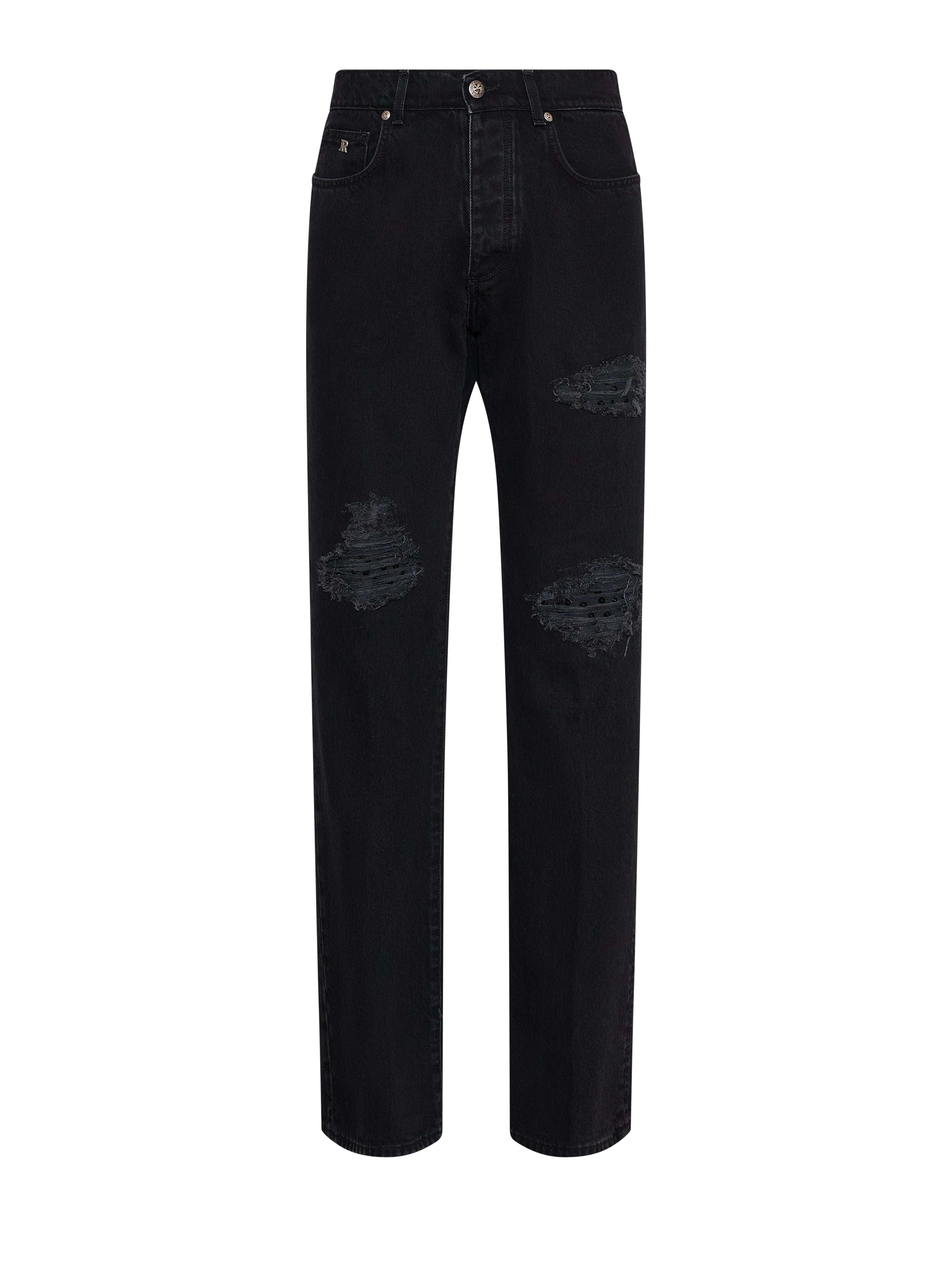 Pants with an essential design with discreet distressed details JEANS