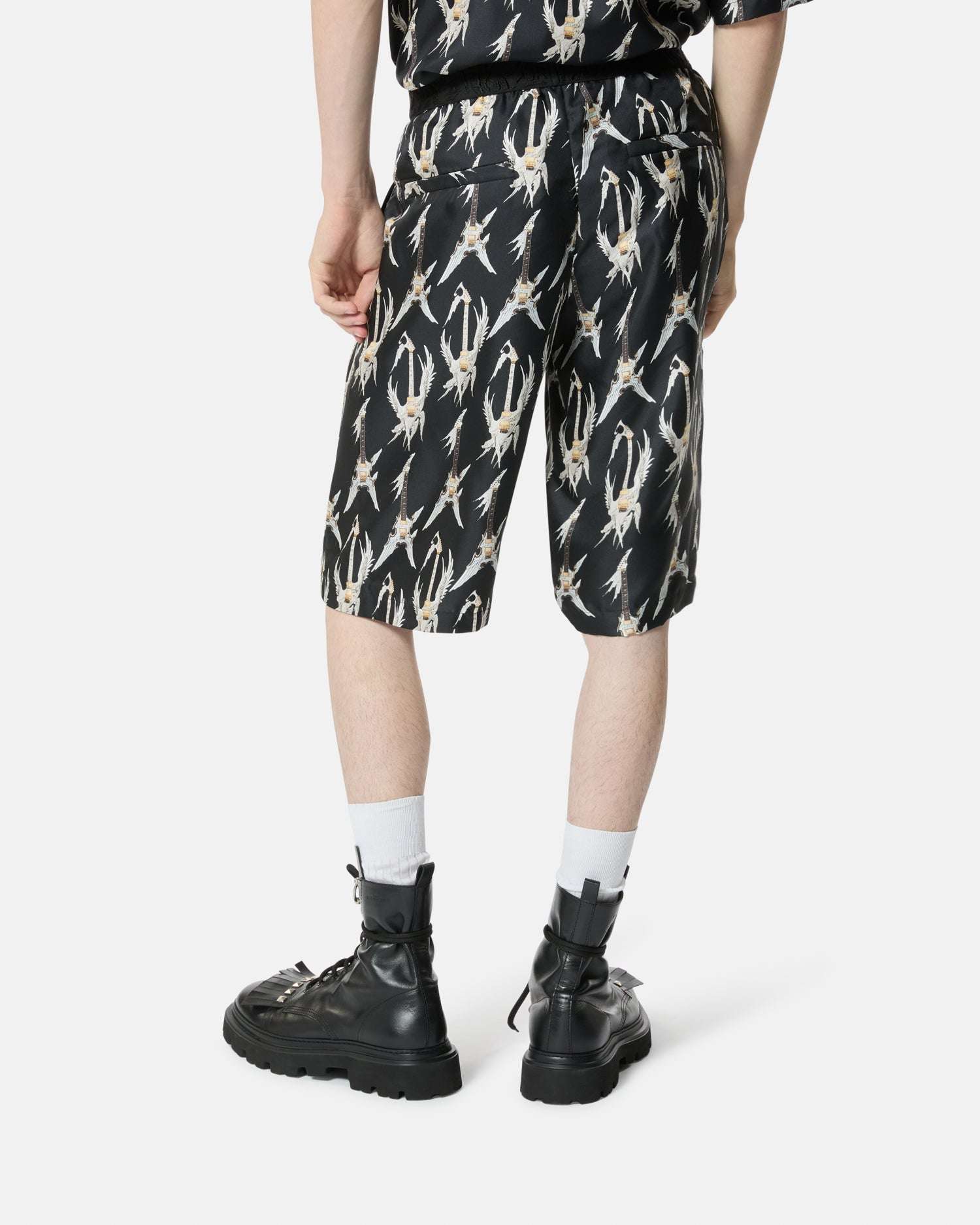 Printed Bermuda shorts with elasticated waist
