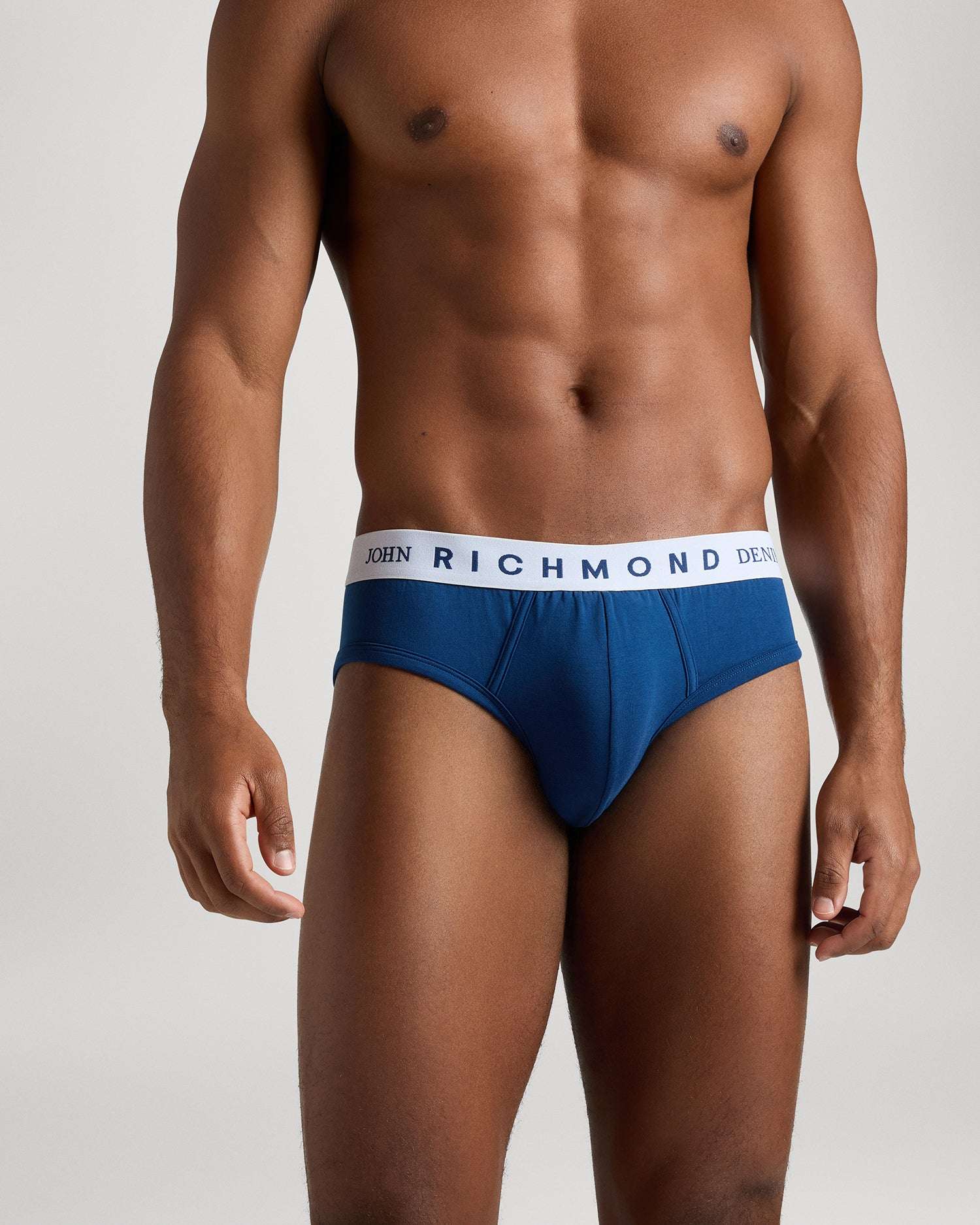 Slip vita bassa in cotone pettinato fantasia denim UnderwearIntimo