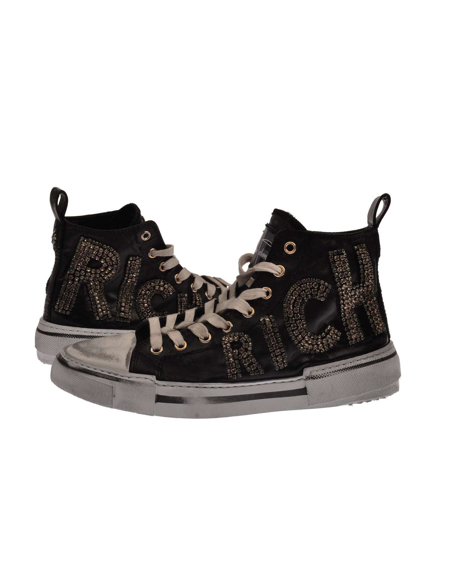 Sneakers alte con lettering gioiello e stile urban chic Scarpa