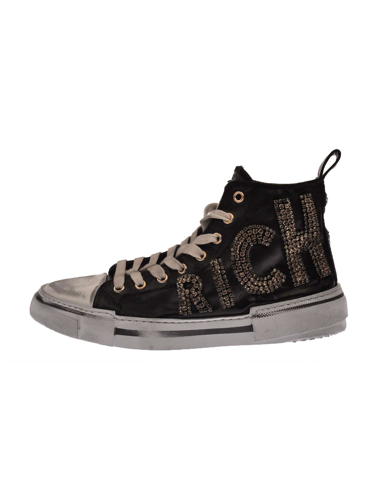 Sneakers alte con lettering gioiello e stile urban chic Scarpa