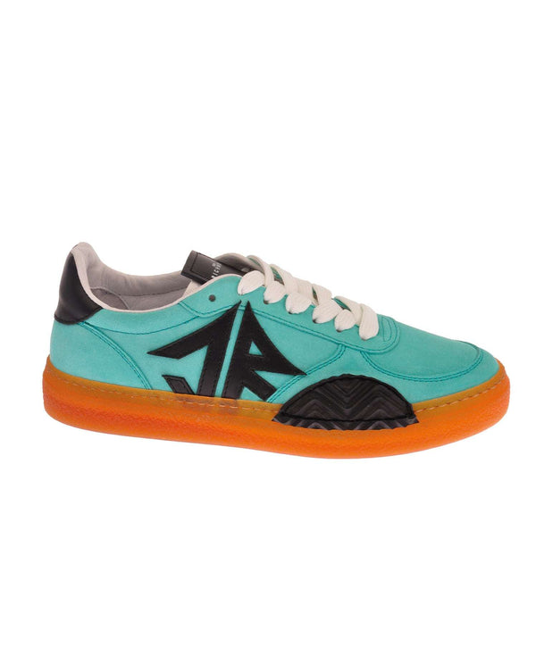 Two tone sneakers with side logo