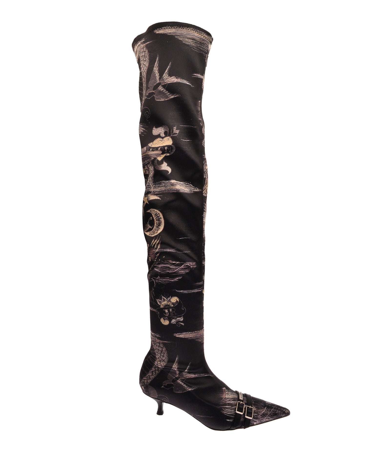 Stivali over the knee con stampa orientale Scarpa