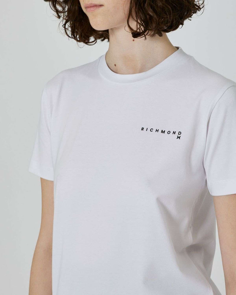 T-shirt con logo a contrasto sul davanti