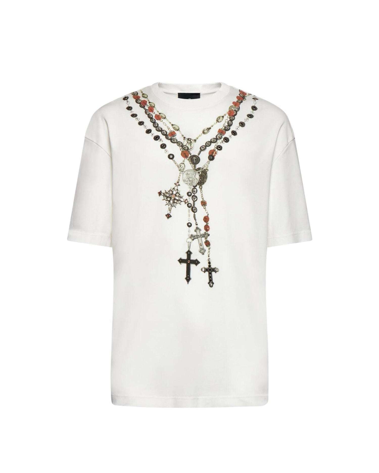 T-shirt con Stampa Gioiello e Croci T-Shirt