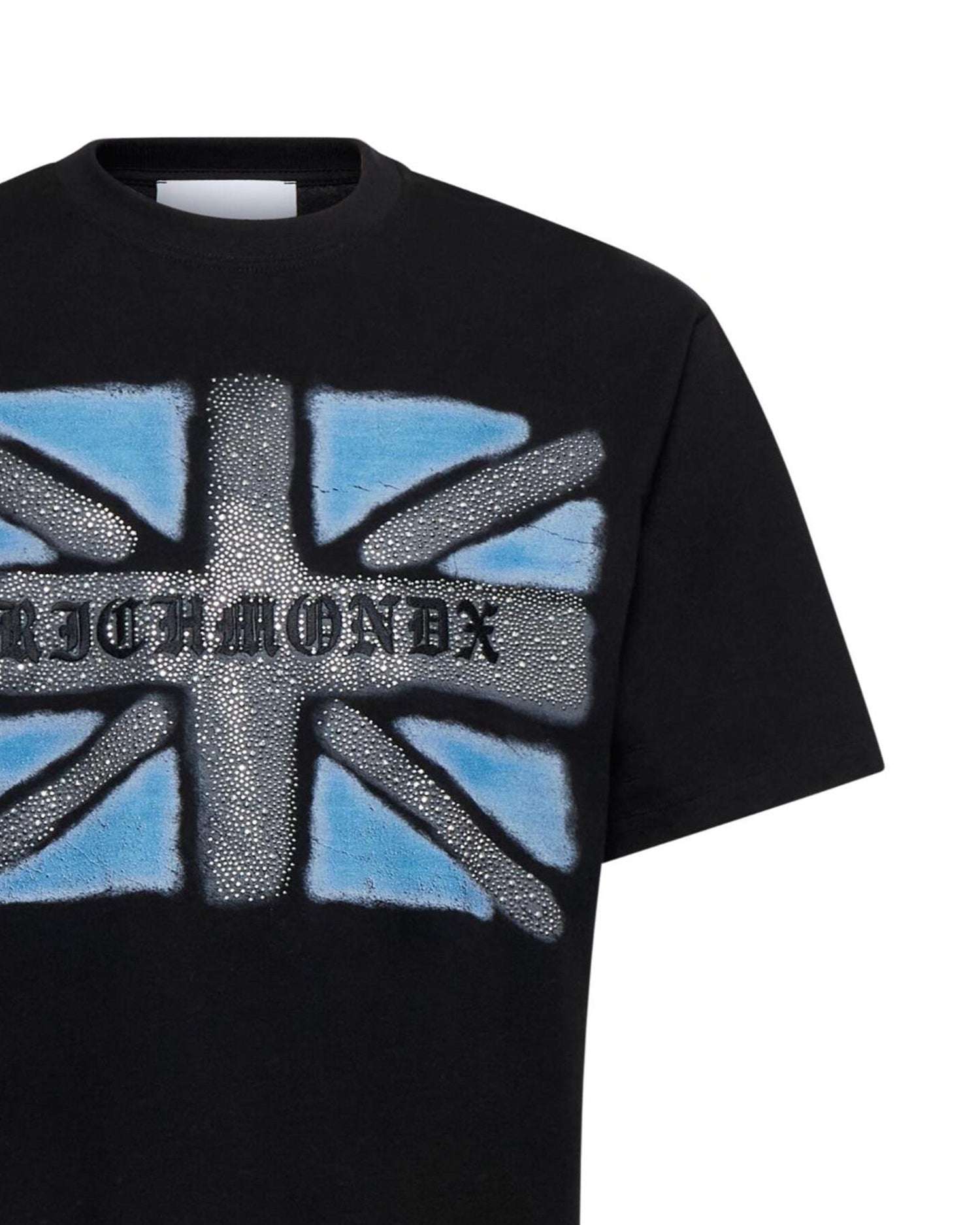 T-shirt con stampa Union Jack sfumata e logo Richmond T-Shirt