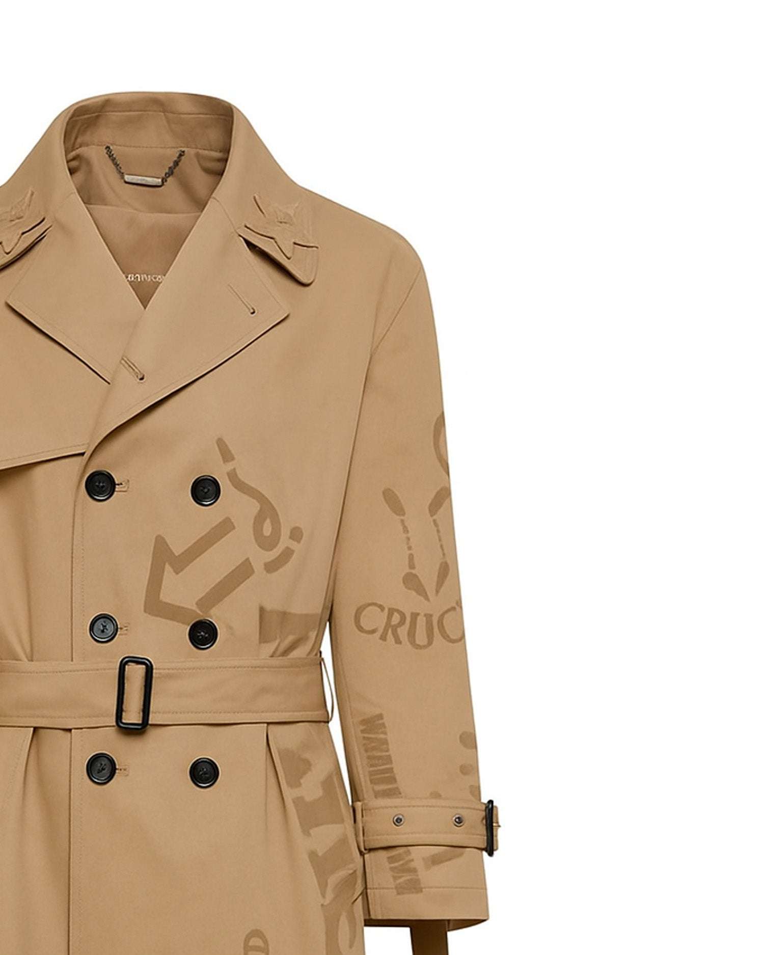 Trench lungo doppiopetto con cintura Capispalla