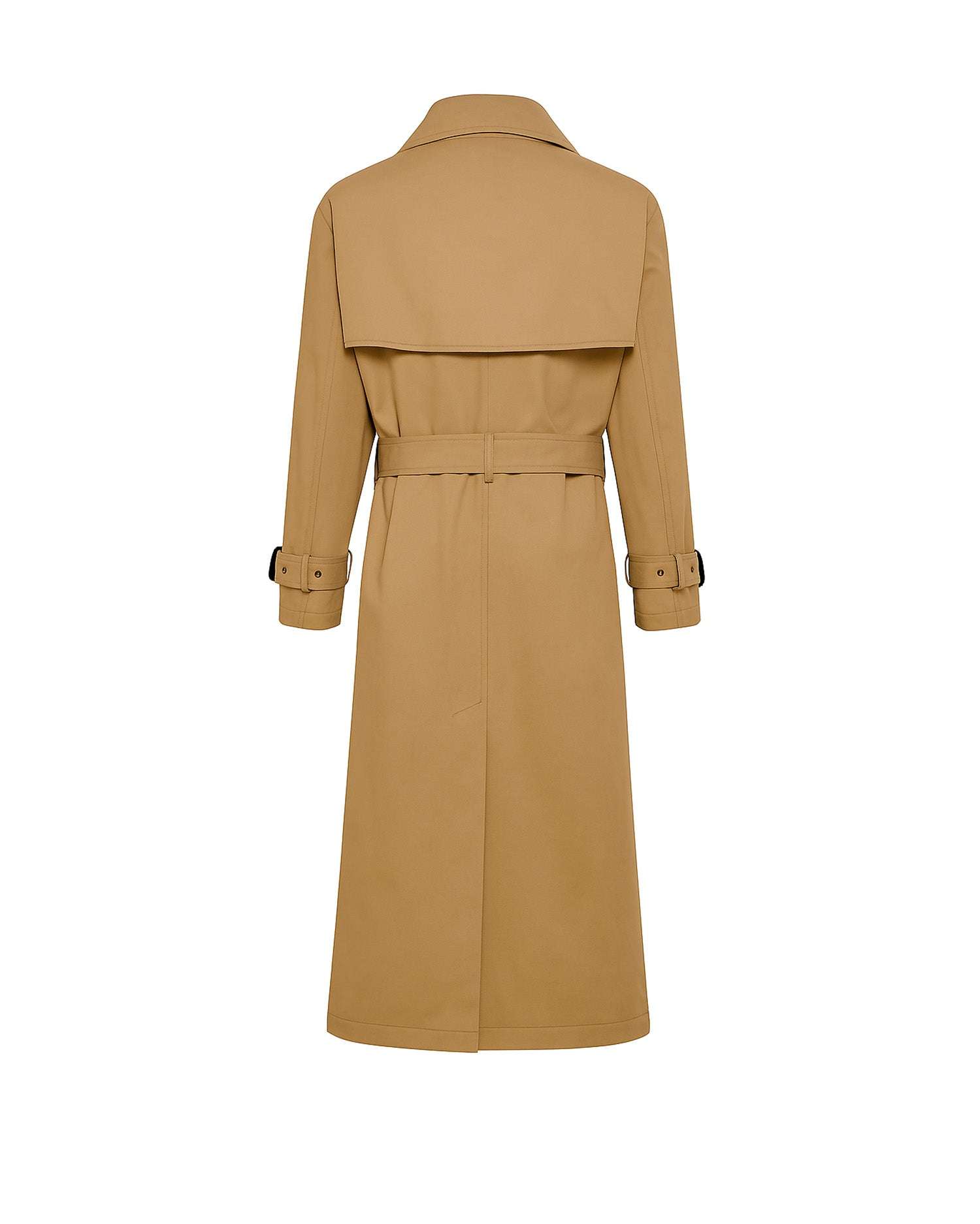 Trench lungo doppiopetto con cintura Capispalla