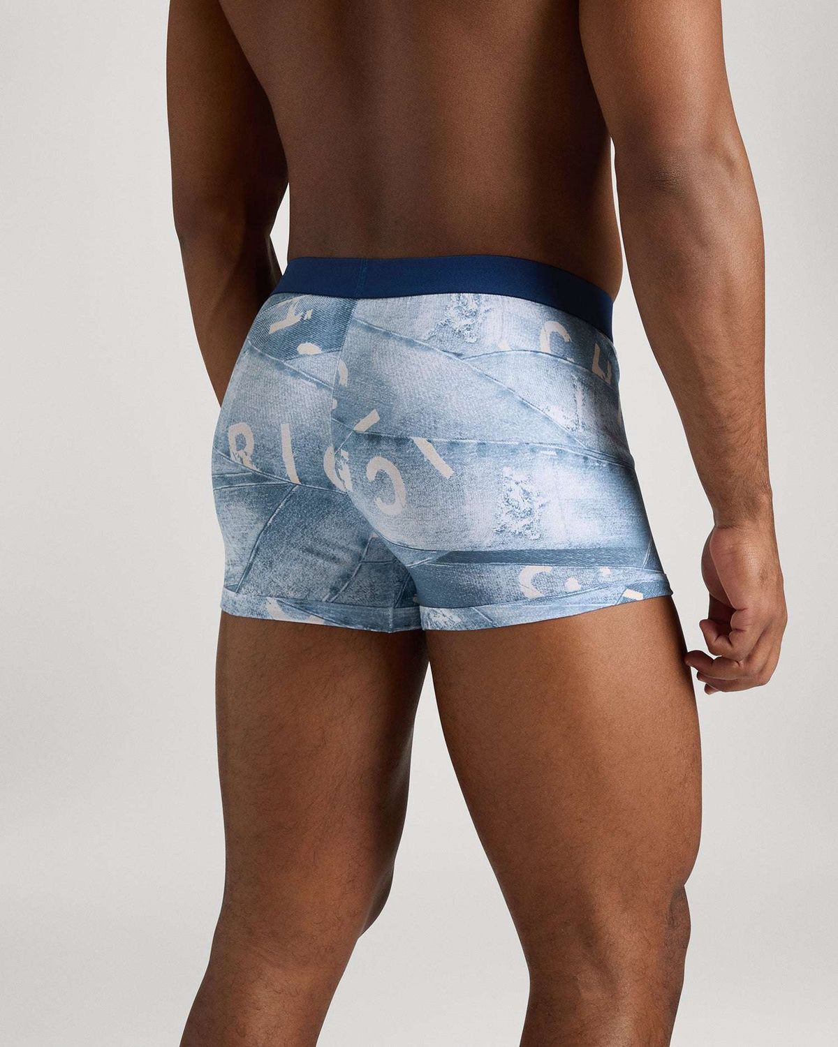 Tripack denim patterned boxer shorts