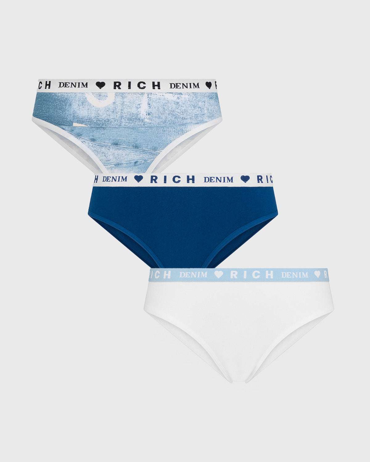 Tripack women's denim briefs