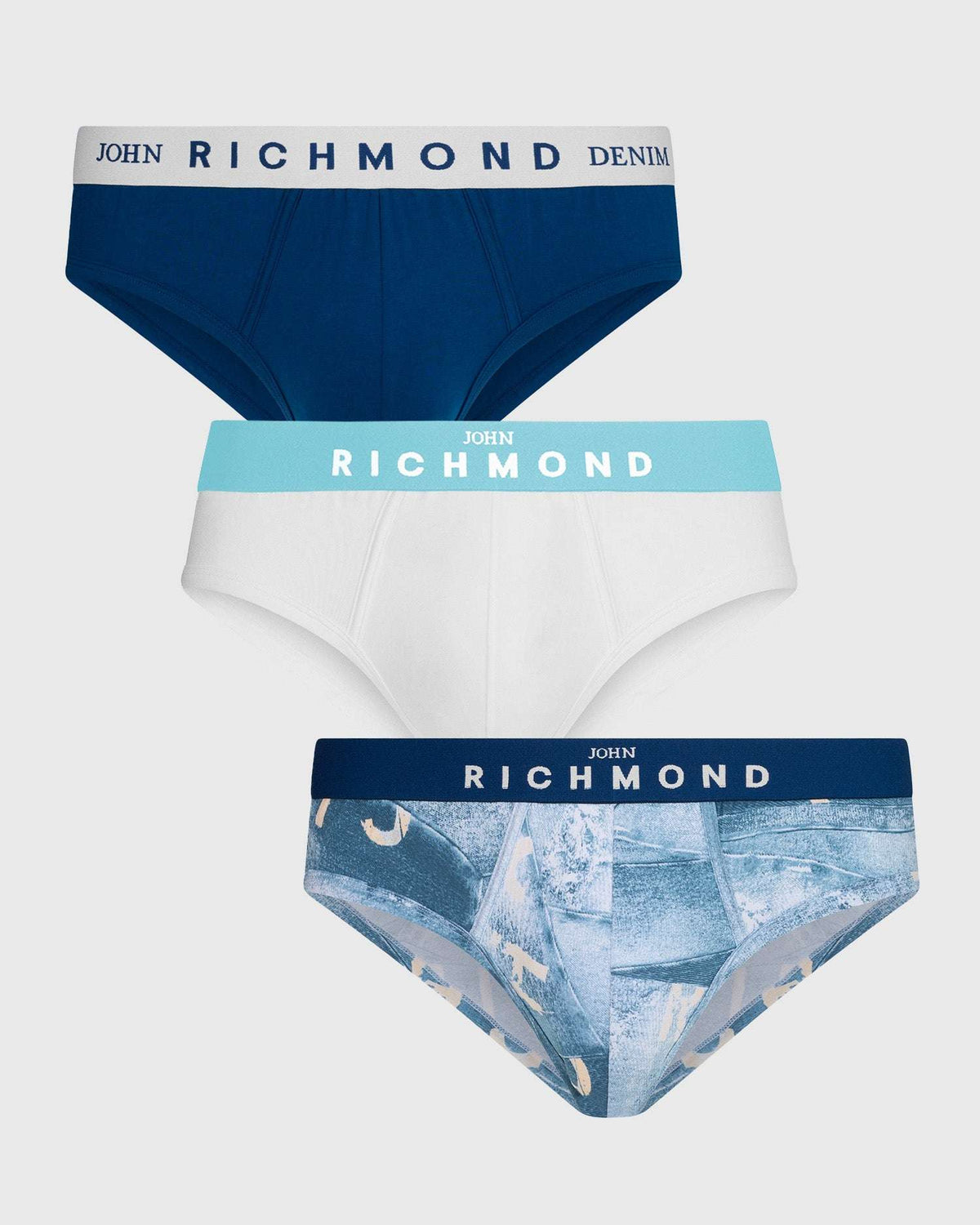 Tripack denim patterned briefs