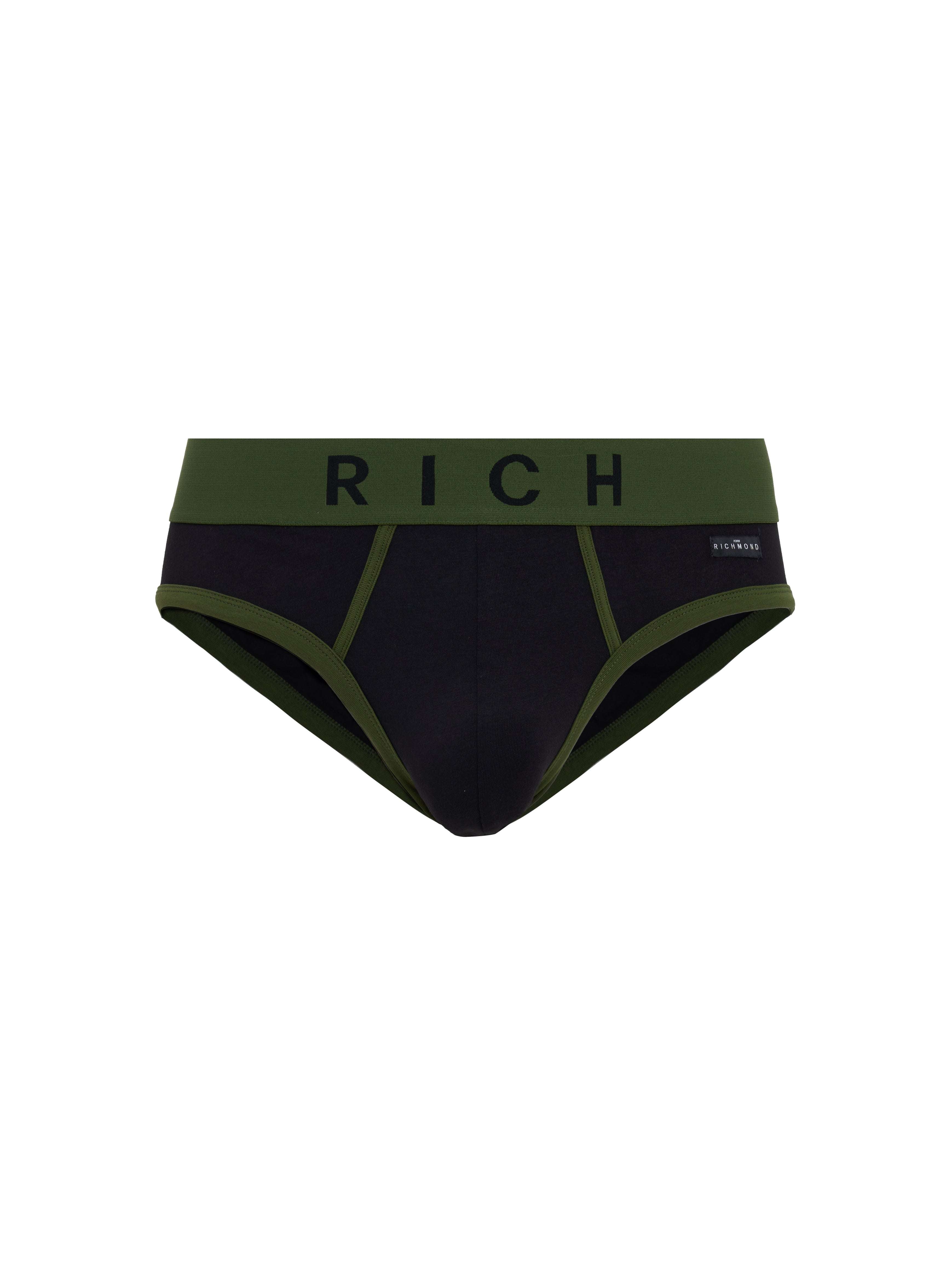 Tripack slip vita bassa con logo RICH e cuciture a contrasto