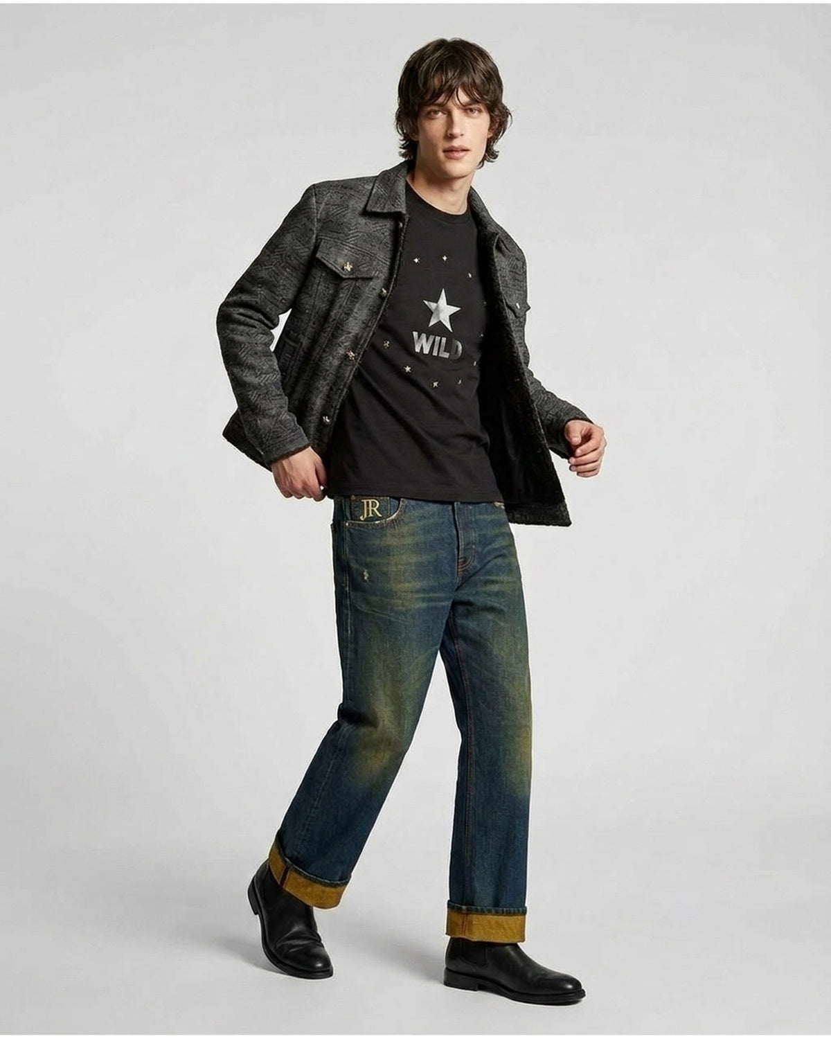 T-Shirt con Stampa Laminata