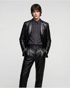 Pantaloni in Pelle con Pince