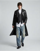 Gilet in Pelle con Dettaglio Catena
