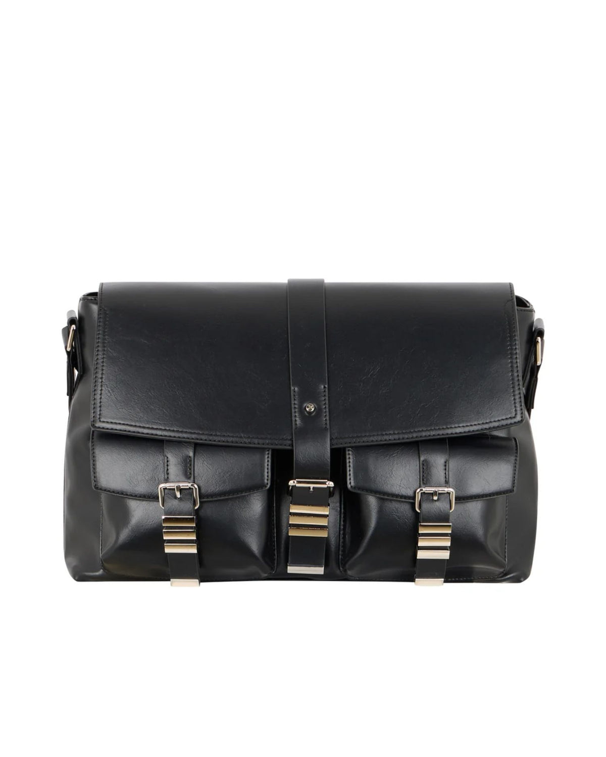 Borsa con Tasche Frontali e Fibbie Metalliche