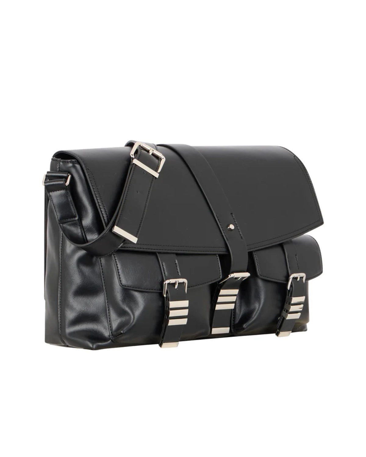 Borsa con Tasche Frontali e Fibbie Metalliche