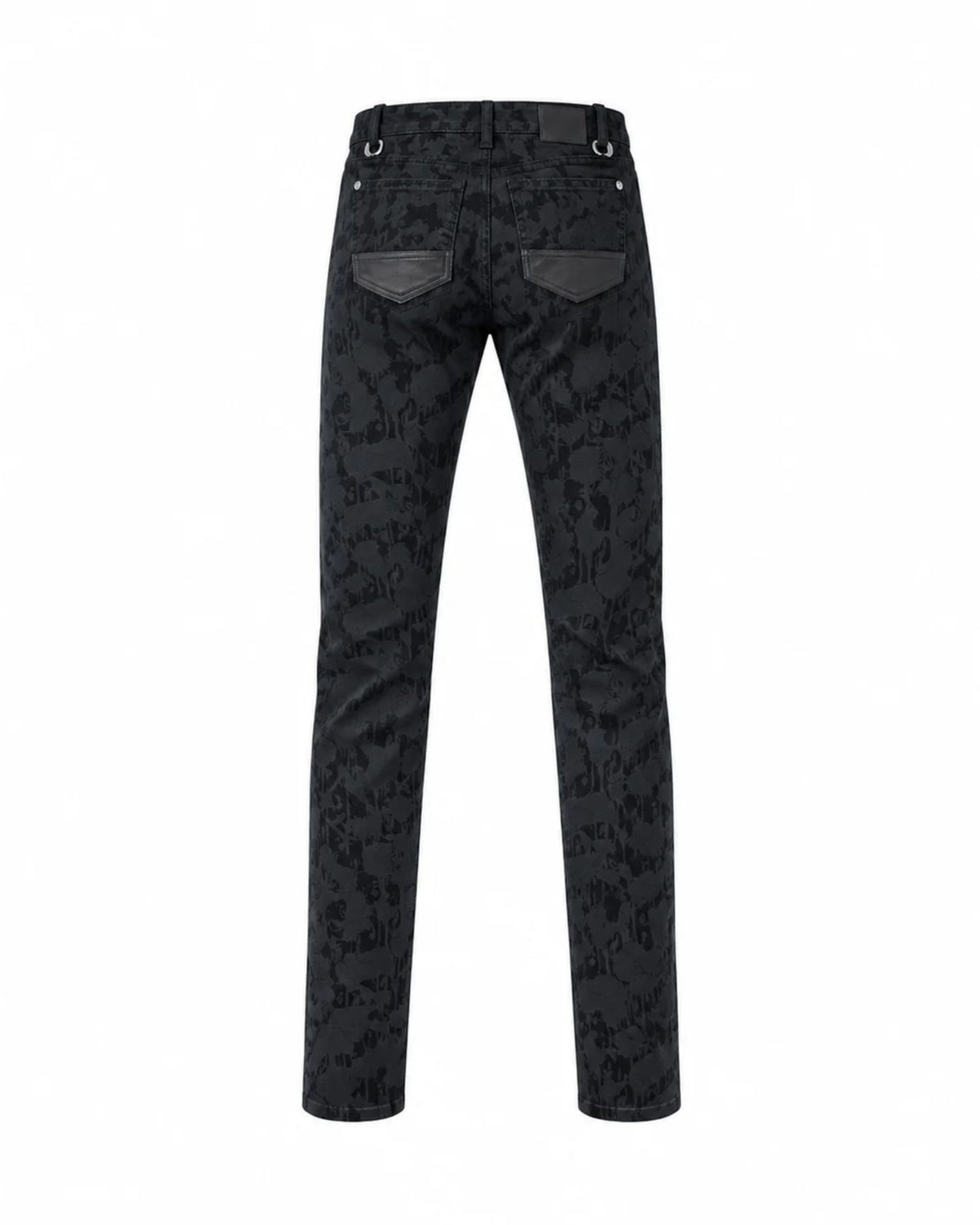 Jeans Slim Fit con Motivo Grafico e Dettagli Metallici