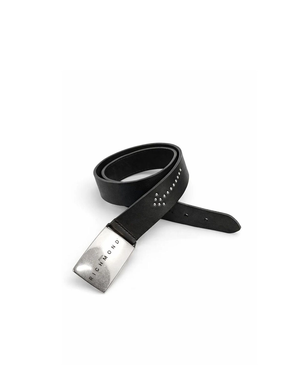 Cintura in Pelle con Fibbia Logo e Borchie