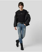 Felpa Girocollo con Logo Strass