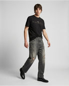 T-shirt Girocollo con Logo e Applicazione Strass