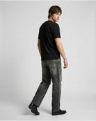 T-shirt Girocollo con Logo e Applicazione Strass