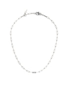 Collana a catena John Richmond con maglia centrale decorata da elementi brillanti e charm a croce.