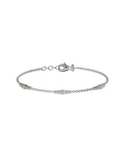 Bracciale John Richmond con catena sottile e inserti brillanti quadrati, vista frontale su sfondo bianco.