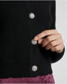 Cardigan Corto con Bottoni Gioiello e Bordo Smerlato