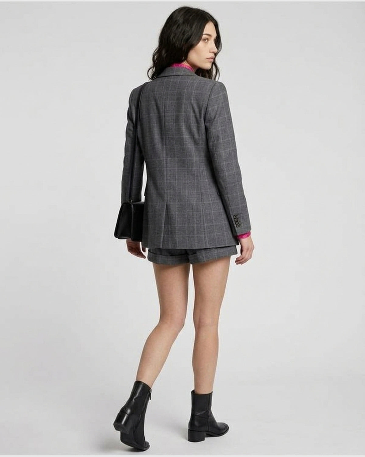 Blazer Sartoriale Principe di Galles con Fodera a Contrasto