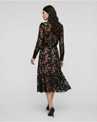 Gonna Midi in Pizzo Floreale con Fascia Logata